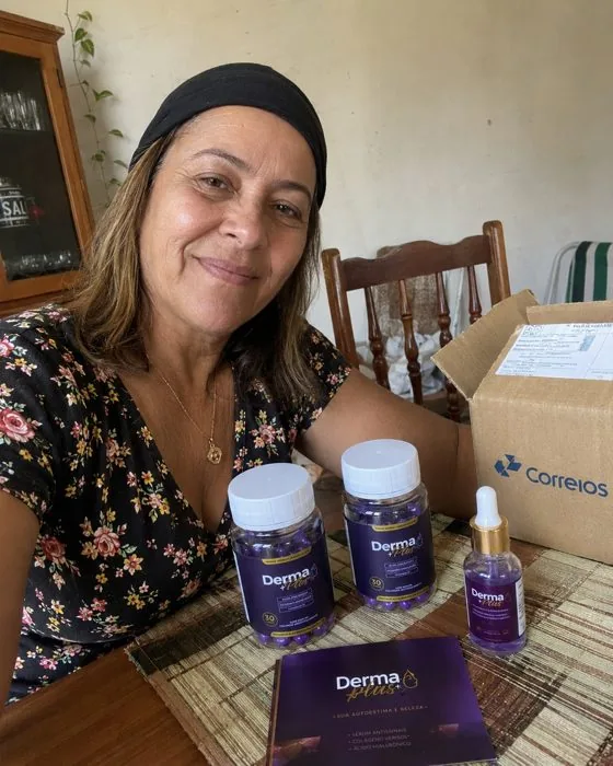 Cliente real com as cápsulas Derma+ Plus